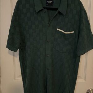 Abercrombie & Fitch Forest Green Textured Shirt